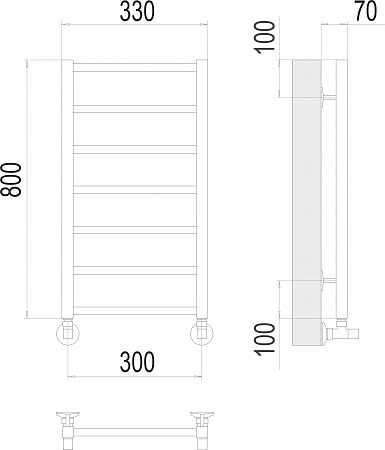 Контур П7 300х800 Полотенцесушитель  TERMINUS Нижний Тагил - фото 3