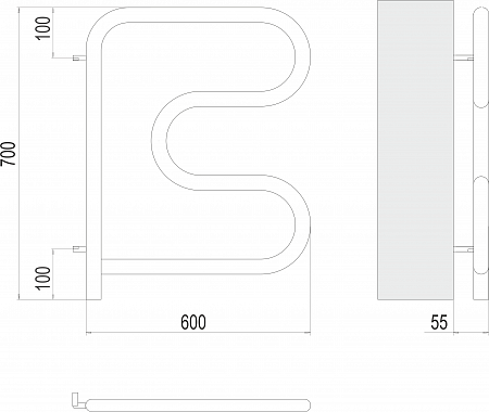 Электро 25 F-обр 600х600 поворотный Полотенцесушитель TERMINUS Нижний Тагил - фото 3