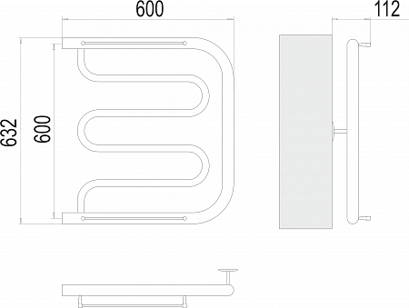 Фокстрот БШ 600х600 Полотенцесушитель TERMINUS Нижний Тагил - фото 3
