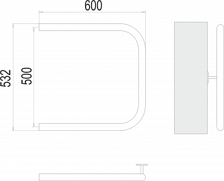 П-обр AISI 32х2 500х600 Полотенцесушитель  TERMINUS Нижний Тагил - фото 3
