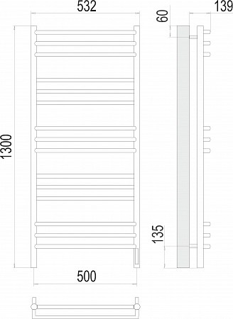 Прато П15 500х1300 электро (sensor quick touch) Полотенцесушитель  TERMINUS Нижний Тагил - фото 3