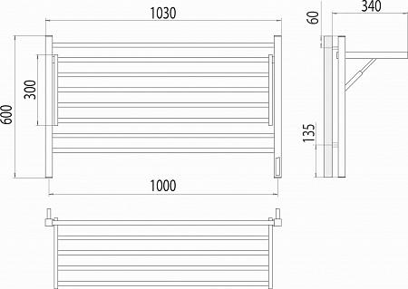 Горизонт П8 1000х600 электро КС ЧЕРНЫЙ МУАР (sensor quick touch) Полотенцесушитель TERMINUS Нижний Тагил - фото 5