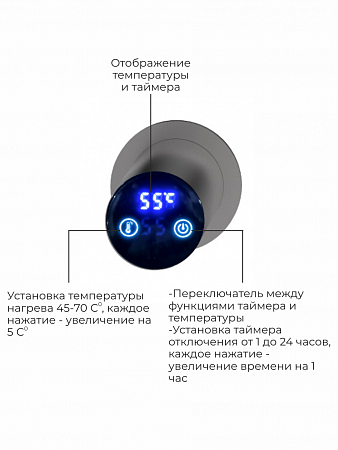 Аккорд П5 500х800 электро Полотенцесушитель TERMINUS Оружейная сталь Нижний Тагил - фото 4