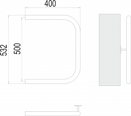 П-обр AISI 32х2 500х400 Полотенцесушитель  TERMINUS Нижний Тагил - фото 3